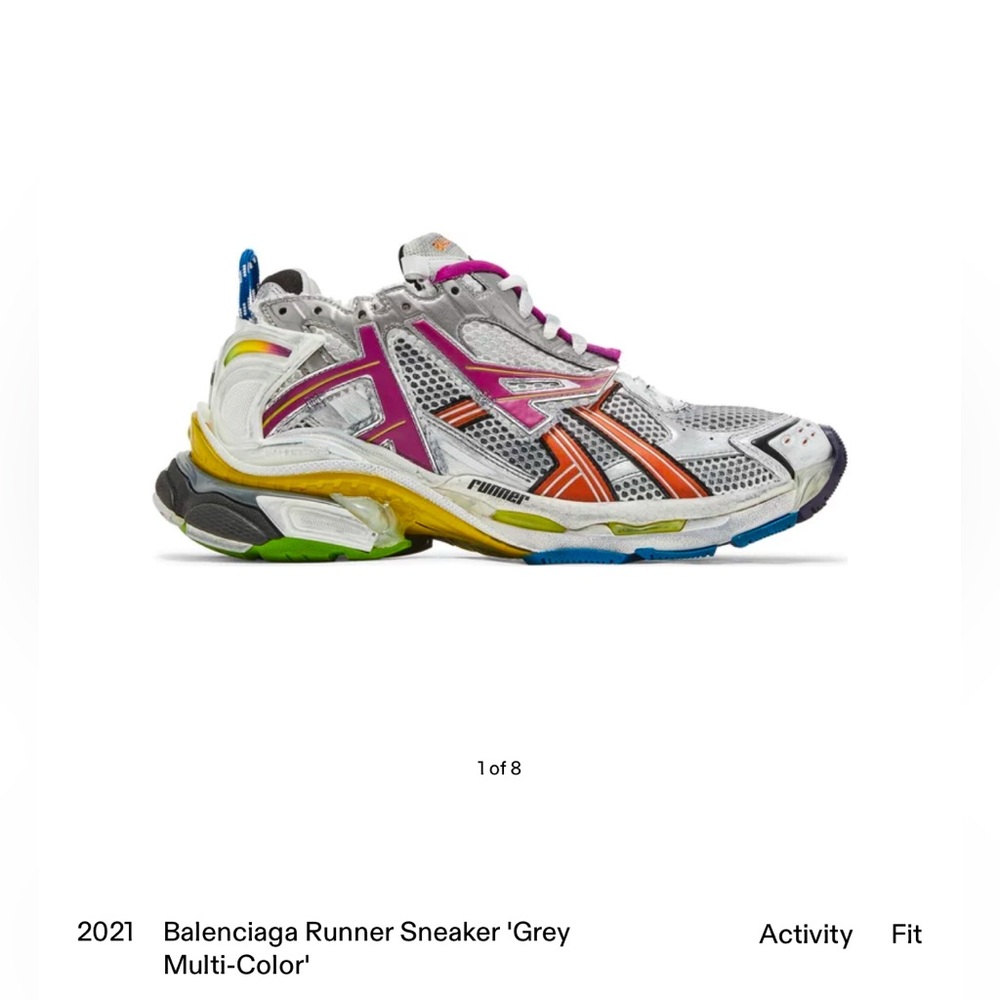 Balenciaga Runner Grey Multi Color Sneakers